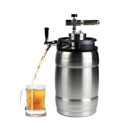 5L Stainless Steel Double Wall Vacuum Insulated Beer Keg with Dispenser Tap