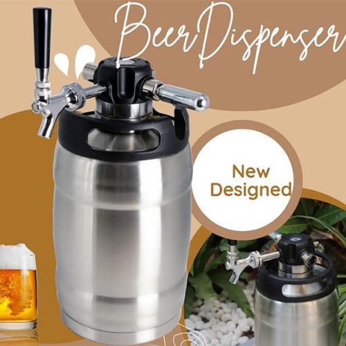 5L Stainless Steel Vacuum Insulated Beer Keg with Dispenser Tap