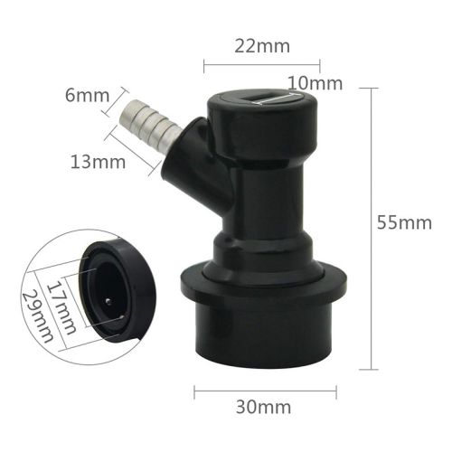 Liquid-out Plastic Ball Lock Quick Disconnect with 1/4'' Barb