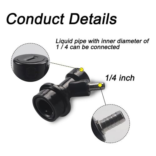 Liquid-out Plastic Ball Lock Quick Disconnect with 1/4'' Barb