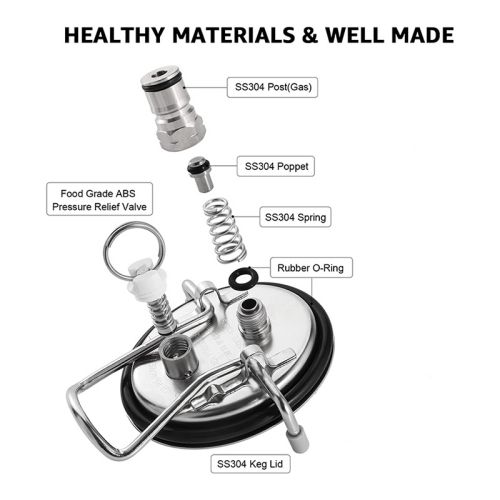 Stainless Steel Corny Keg Carbonation Lid